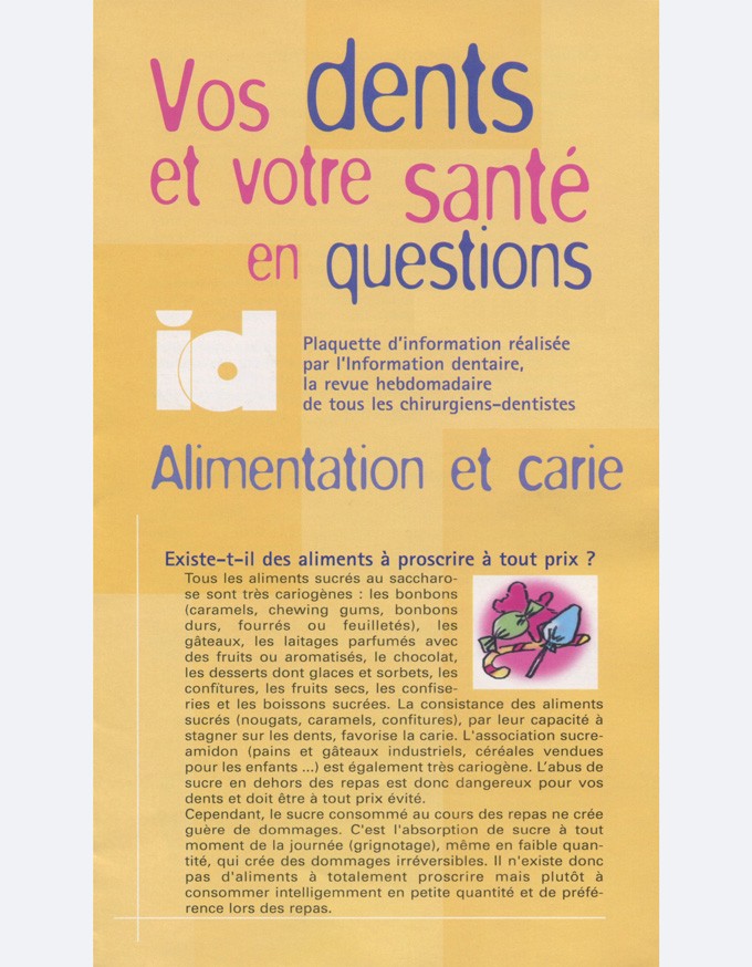 Fiche Patient : Alimentation et carie