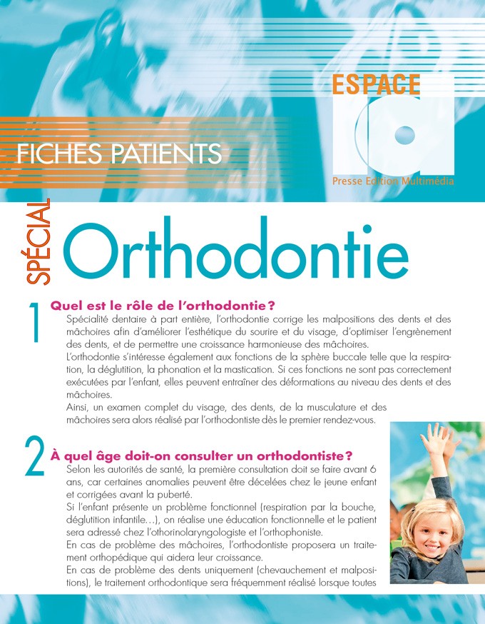 Fiche patient : Spécial Orthodontie 2ème édition