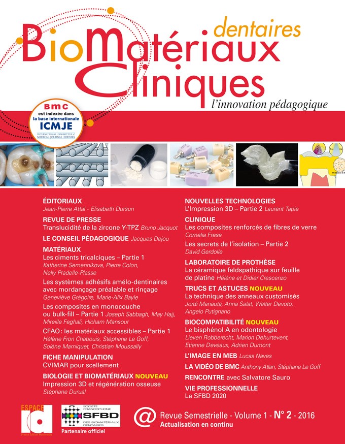 Biomatériaux Matériaux Cliniques - Vol 1 n°2